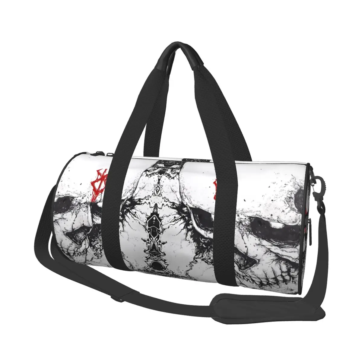 Saco de ginástica de grande capacidade para homens, anime japonês, Bereserk Impresso Sports Bag, Skull Street, Bolsa personalizada ao ar livre, Fun