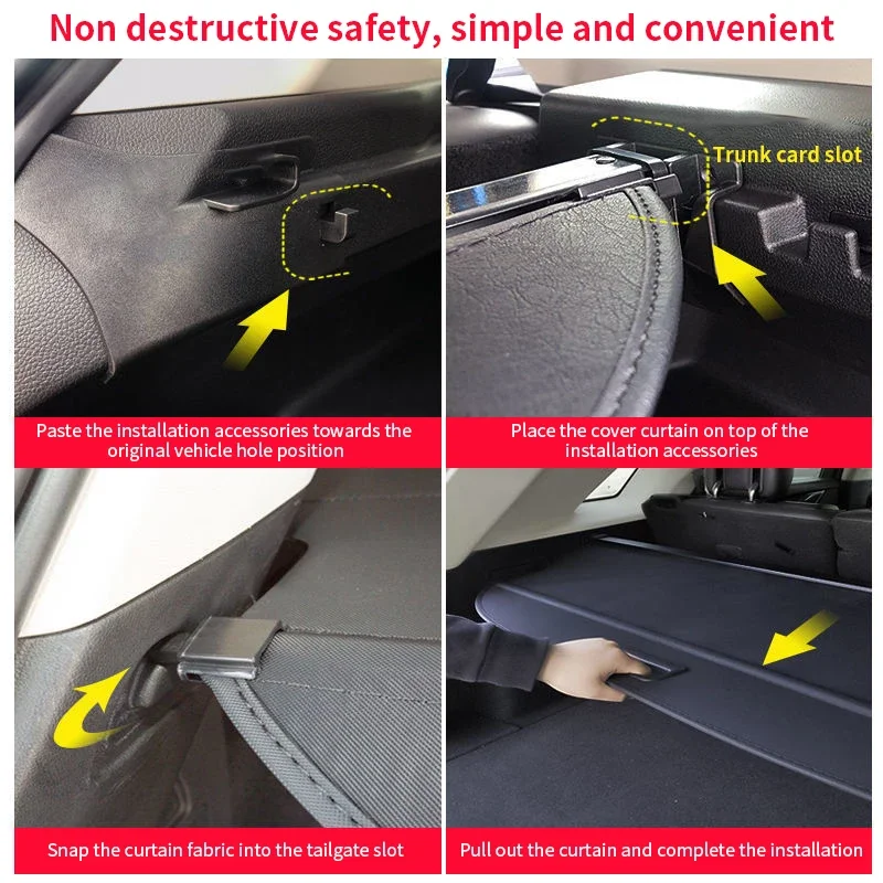 For Honda Fit GK3 4 5 6 7 GH7 GP5 6  Jazz 2014~2022 Car Trunk Cargo Cover Luggage Storage Rear Boot Tray  Shielding Shade Auto