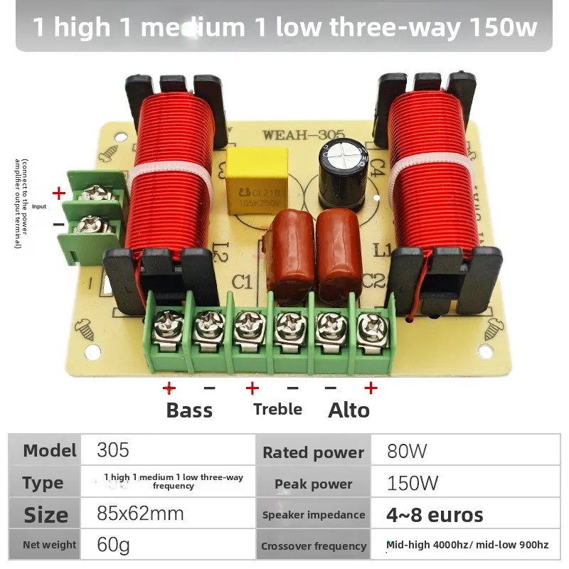 VYOPBC1 150W 3-weg crossover speaker tweeter woofer midrange HiFi audio 2 stuks/set