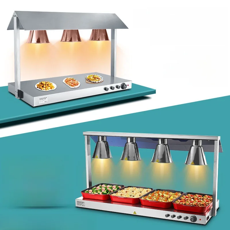 Three-head buffet food insulation lamp Commercial insulation table Food warming lamp Pizza heating lamp Double-head food insulat