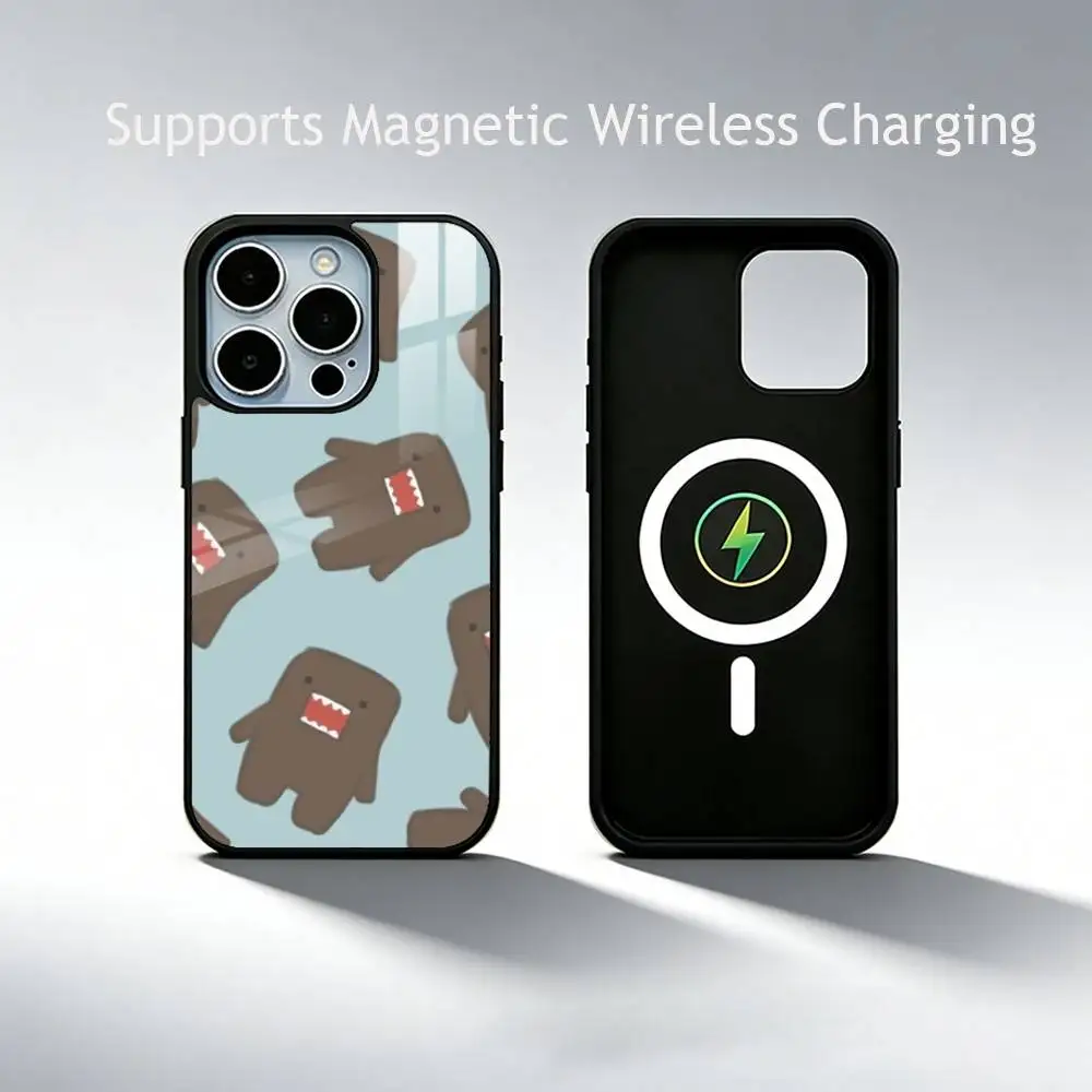 Super cute Domo-kun Phone Case For iPhone17,16,15,14,13,12,11 Plus,Pro Supports Magnetic Wireless Charging