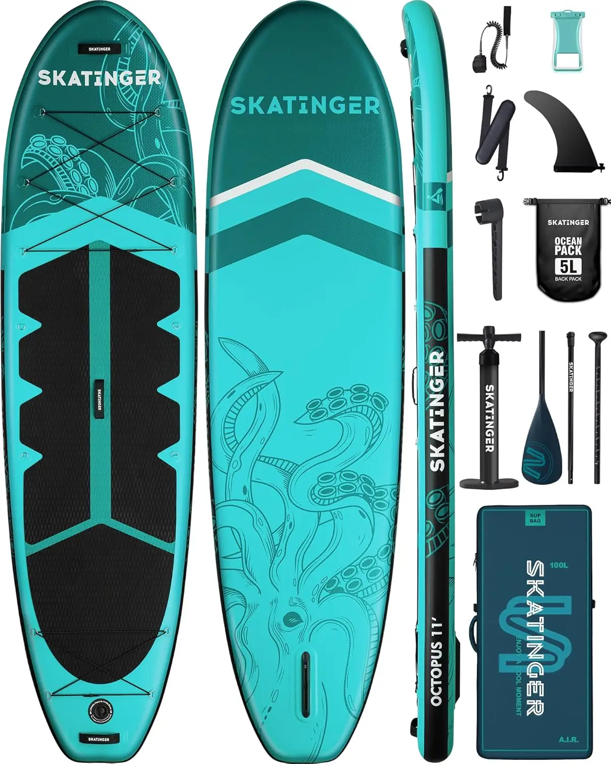 Wide Inflatable Paddle Board, Up to 420lbsPaddle Boards for Adults, Stable Stand Up Paddle Board,