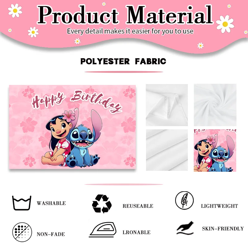 غطاء خلفية TB Disney Stitch & Lilo Arch لتزيين حفلات أعياد الميلاد للأطفال وخلفية لحفلات استقبال المولود الجديد