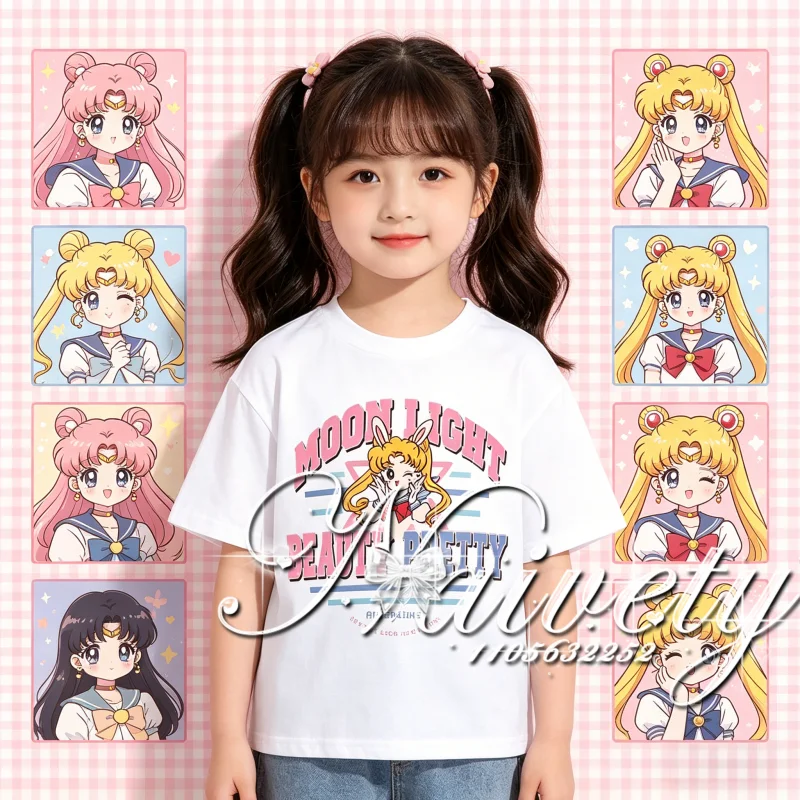 Sailor Moon Baumwoll T-Shirt Oversize - Atmungsaktiv Unisex - zdjęcie 1