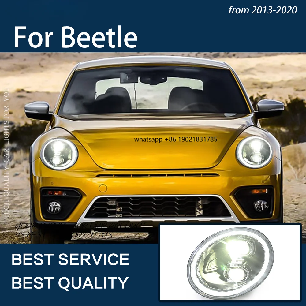 Car Lights for Beetle 2013-2021 LED Modification Headlight LHD and RHD Version 911 Design Projector Double Lens Assembly Upgrade