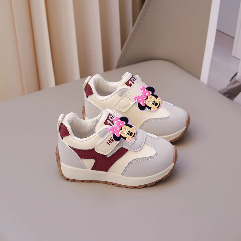 Disney Minnie Mouse meisjesschoenen lente herfst baby zachte bodem peuterschoenen 1 tot 3 jaar oud Mickey Mouse sportschoenen