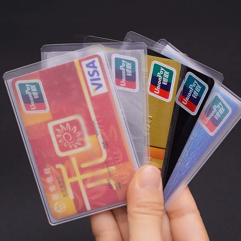 10pcs/set of PVC Transparent Matte Card Holder Women's and Men's ID Card Protective Cover Waterproof and Wear-resistant