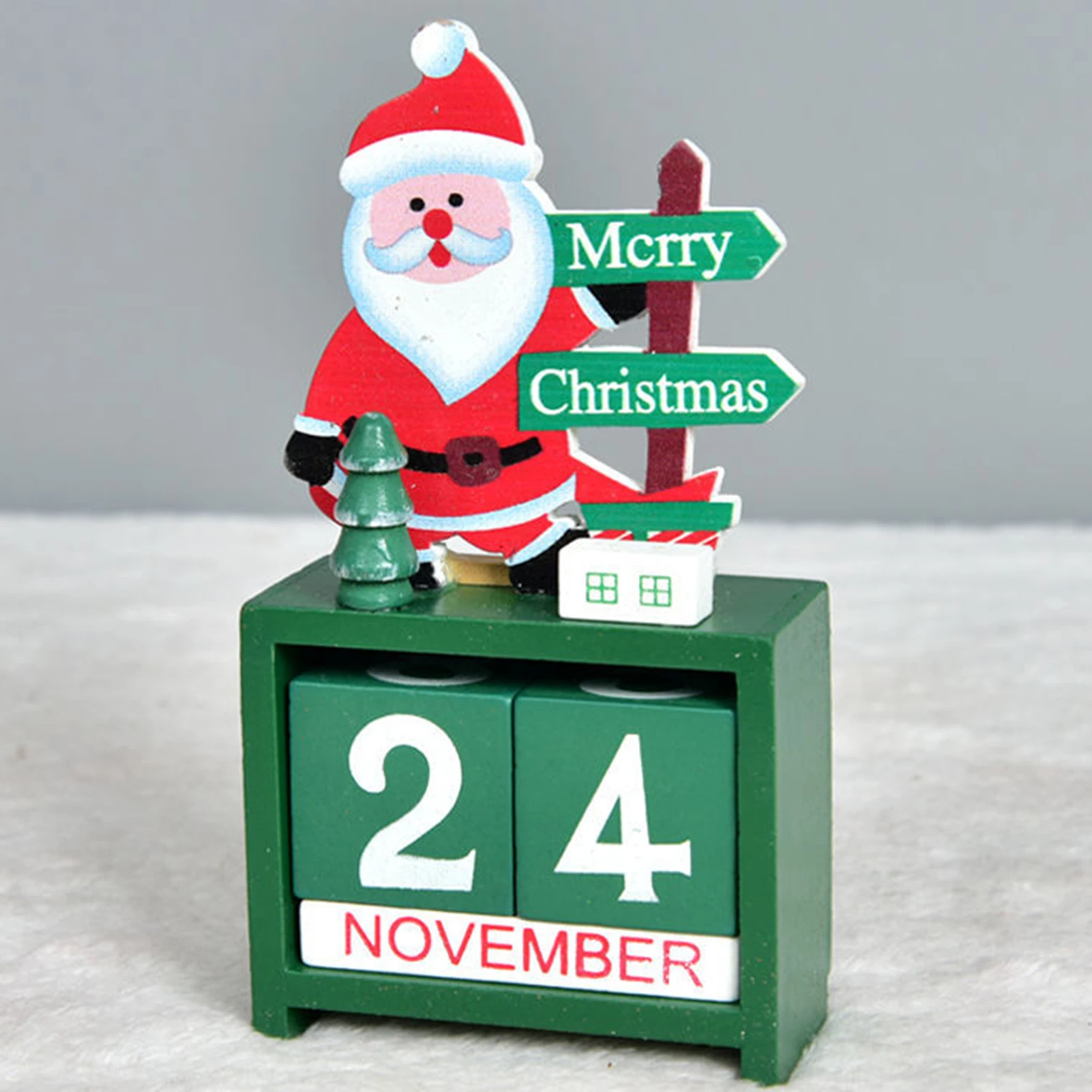 Wooden Block Calendar Christmas Wooden Cubes Daily Perpetual Desktop Calendar for Office Home Decoration