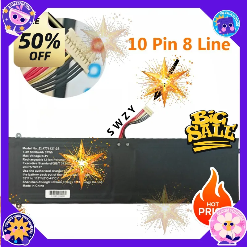 SWZY High Quality Replaceable Battery 7.4V 5000mAh 10 Pin 8 Line for ZL4776127-2S ‌Laptop Battery