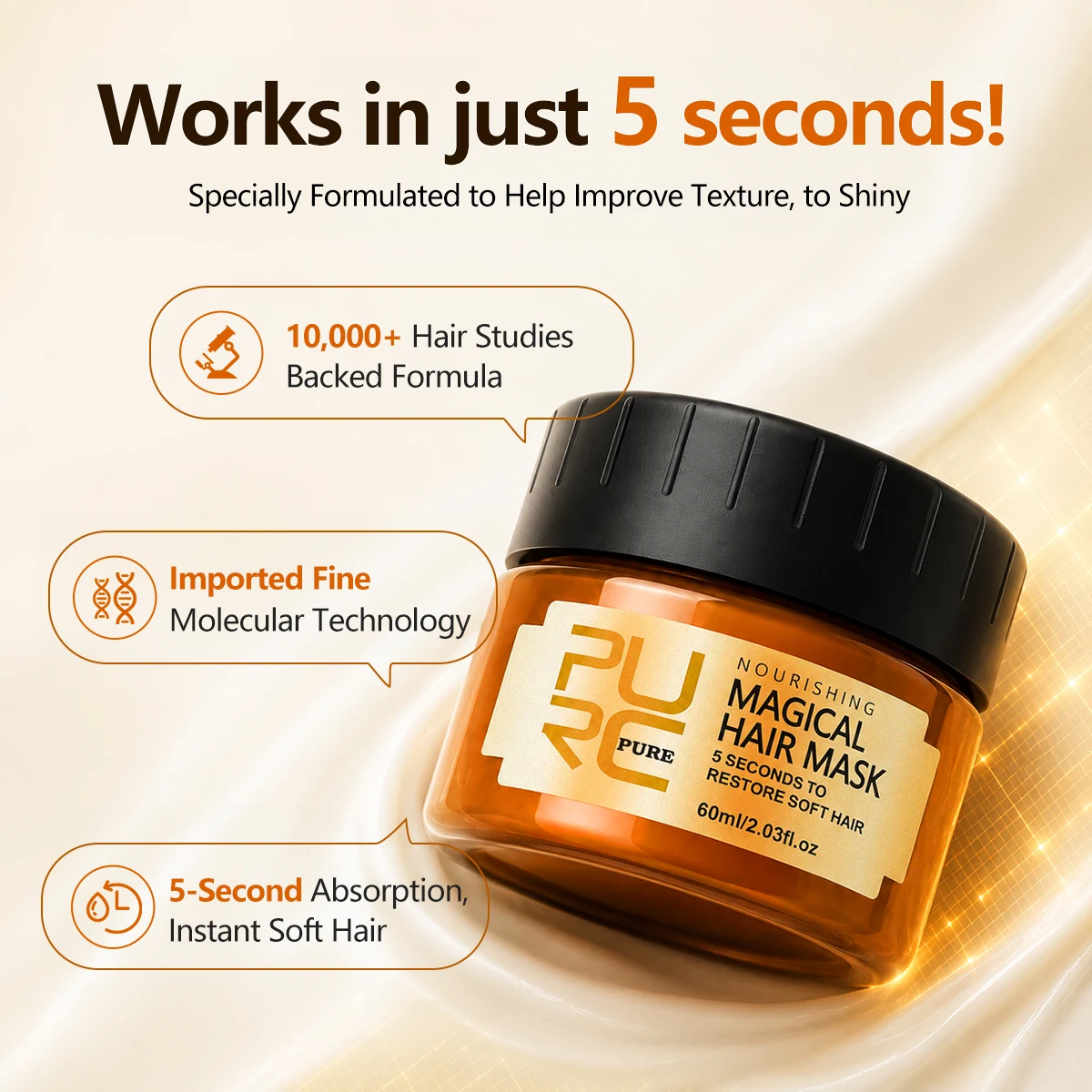 PURC Keratin Hair Mask & Moroccan Argan Hair Care Oil Serum Repair Frizz Dry Damaged Smoothing Nourishing Hair Treatmen Set