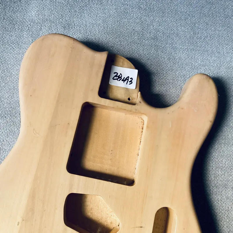 EB493 Unfinished TL Guitar Body in Solid Alder Wood Natural for 6 String Tele Electric Guitar Replace Damaged DIY Guitar Parts