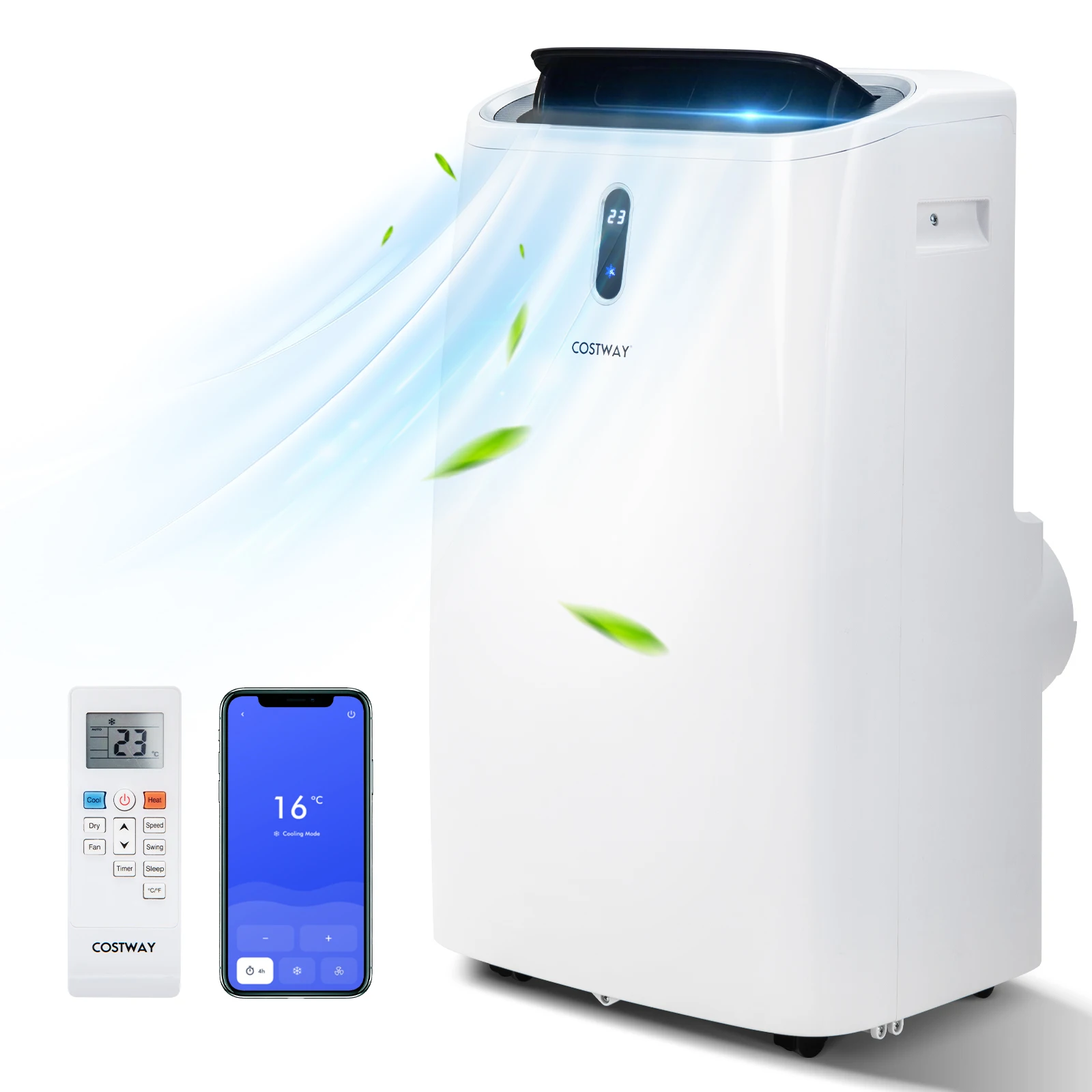 12000 BTU Portable Air Conditioner 4-in-1 Air Cooler w/ APP & WiFi Smart Control