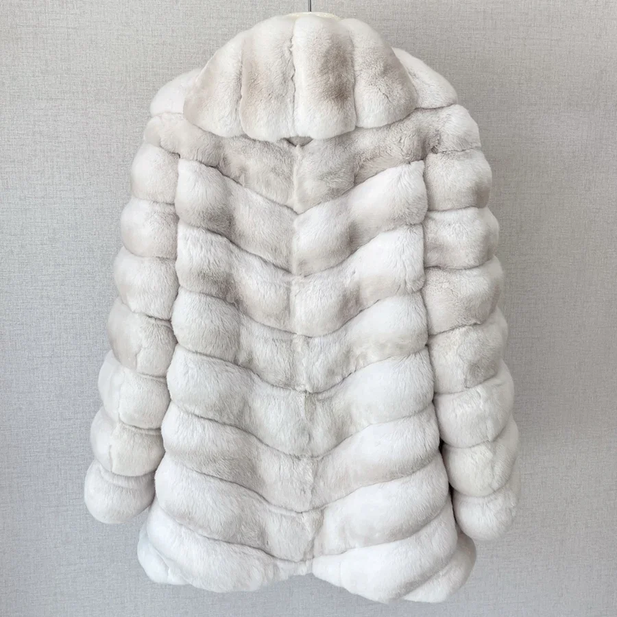 Manteau court en fourrure de lapin Rex véritable pour femme, veste Alberchilla, marques de luxe