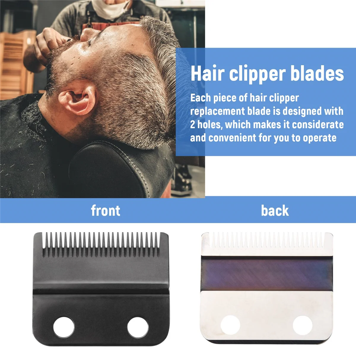 Lâmina de substituição Hair Clipper, Lâminas ajustáveis para cabelo Clipper, Compatível com 8148, 8591, 8504, 2241, 1 Conjuntos