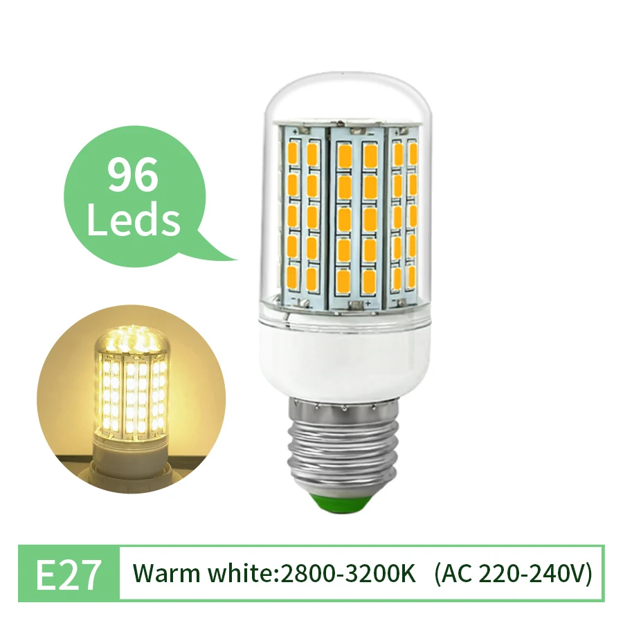 E27 LED Lamp E14 LED Maïs Lamp SMD5730 220 V Maïs Gloeilampen 72 96 LEDs Lamparas LED Kroonluchter Voor home Decor Ampul Led Licht