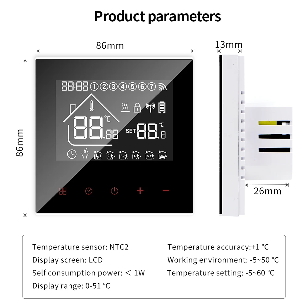 S4/M4A 16A Wifi Smart Floor Heating Thermostat LCD Display Controller Intelligent Digital Humidity Controller Heating AC100-240V