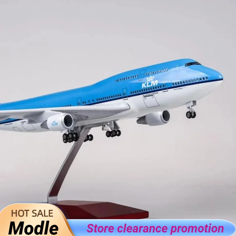 

Scale 47CM Airplane 747 B747 KLM 1/157 Royal Dutch Airlines Model W Light & Wheel Diecast Resin Plane For Collection Toys Gift