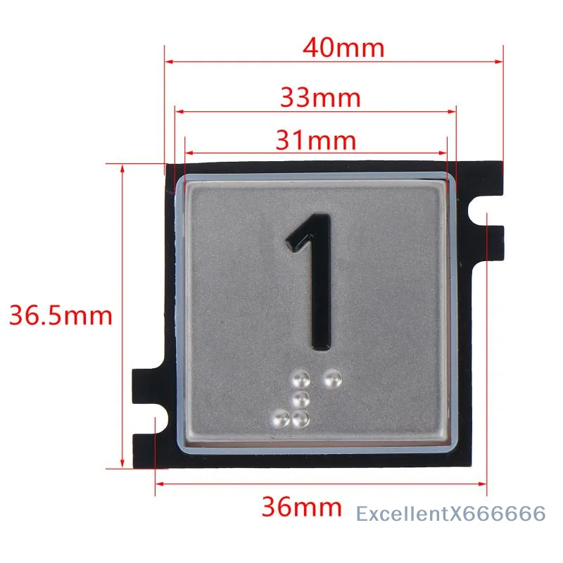 Long Lasting Elevator Button Braille Numeral Direction Keys Compatible with 3600 5500 Elevator for Property Use