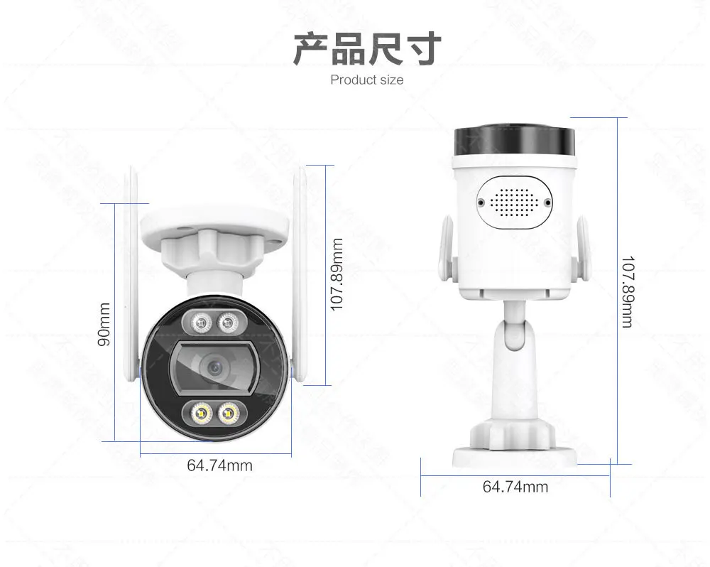 2mp 1080P Icsee App Full Color Ip Bullet Camera Ai Humanoïde Detectie Home Security Cctv Babyfoon