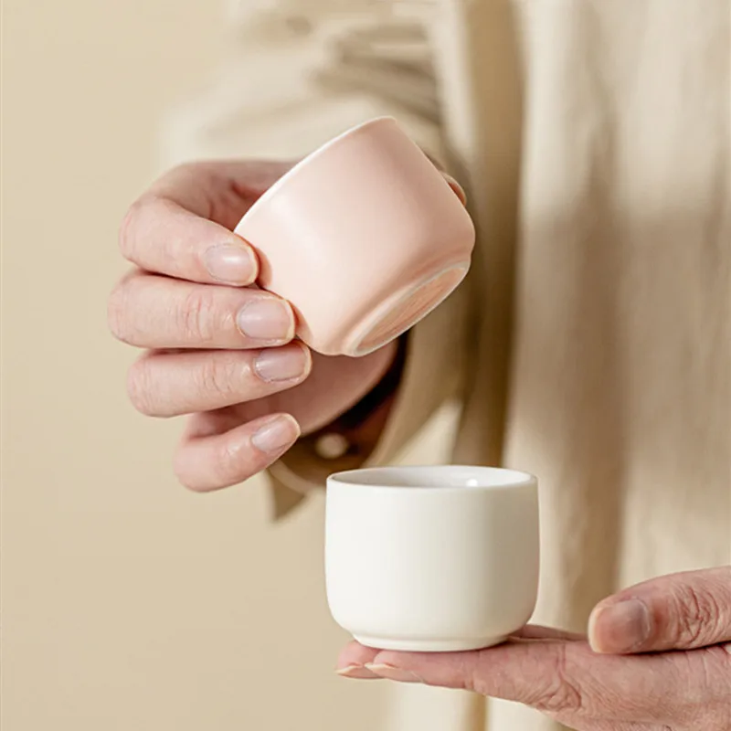 

1 Pc Chinese Tradition Handmade Ceramic Tea Cup Solid Color Handmade Tea Bowl Household Teacup Travel Tea Set Accessories 50ml