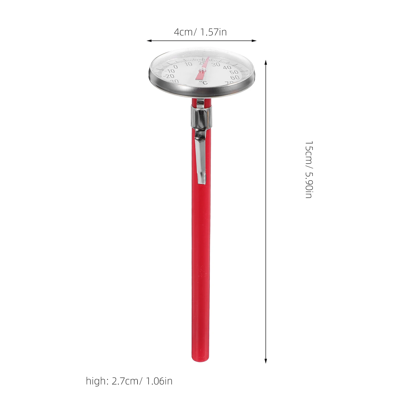 

2pcs Interior Decoration Clock Shape Mechanical Red For Car Home Use No Easy Installation Air Conditioning Thermometer