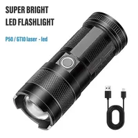 Super Bright P50 LED Flashlight USB Rechargeable Flashlights Portable Multi-functional Work Light Waterproof Torch