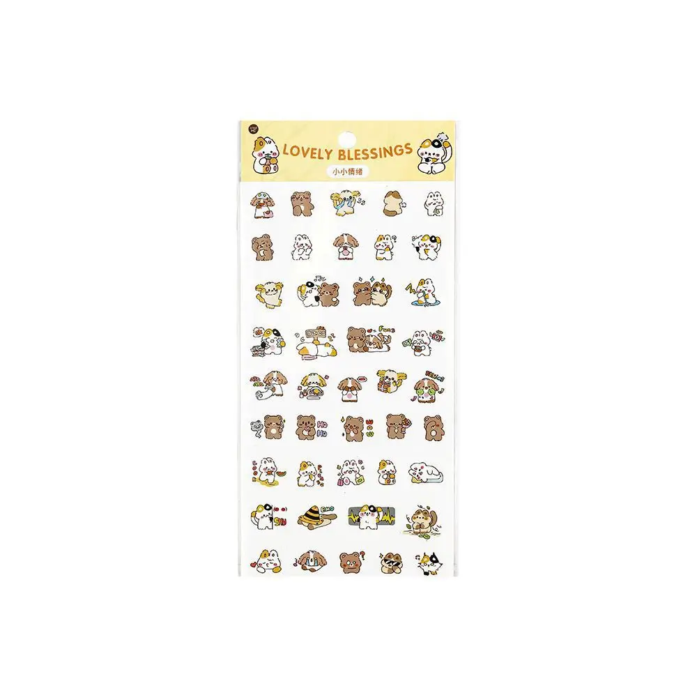 Cute Cartoon Animal Paper Stickers, Material decorativo para colagem Scrapbooking, DIY Journaling, 1 folha