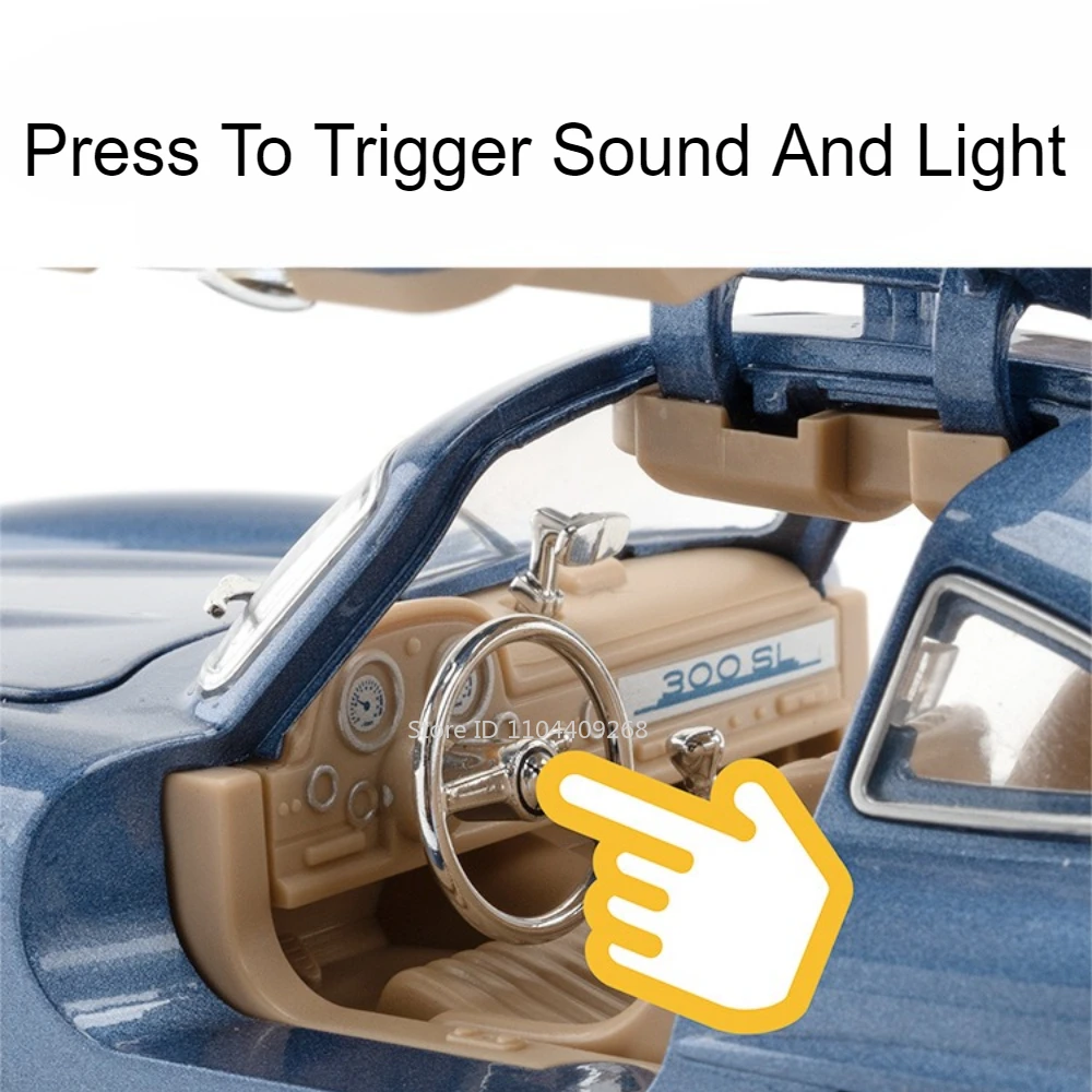 1:24 Skala 300SL GLE350 Zabawkowy model samochodu sportowego Światło muzyczne Otwarte drzwi Wyciągane modele pojazdów terenowych Ozdoba dla dzieci Prezenty