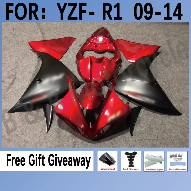 

New ABS Motorcycle Bike Whole Fairings Kit Fit for YAMAHA YZF - R1 2009 2010 2011 2012 2013 2014 Bodywork set Red Black