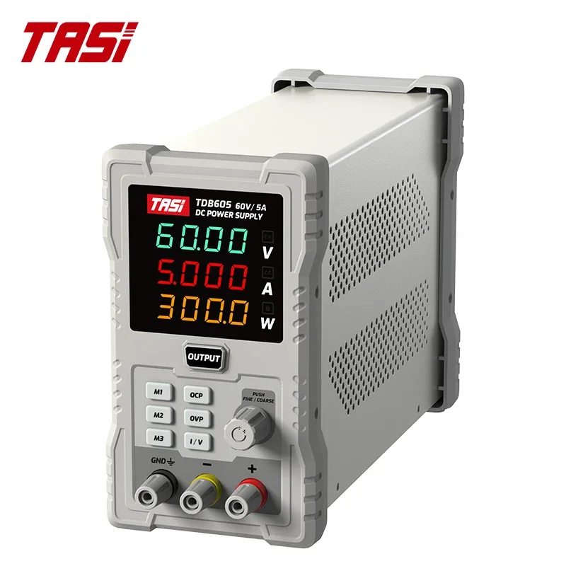 TASI TDB605 60V 5A Adjustable Digital Linear Programmable DC Power Supply 110V Input for Industrial Use RS232 USB PC Connection