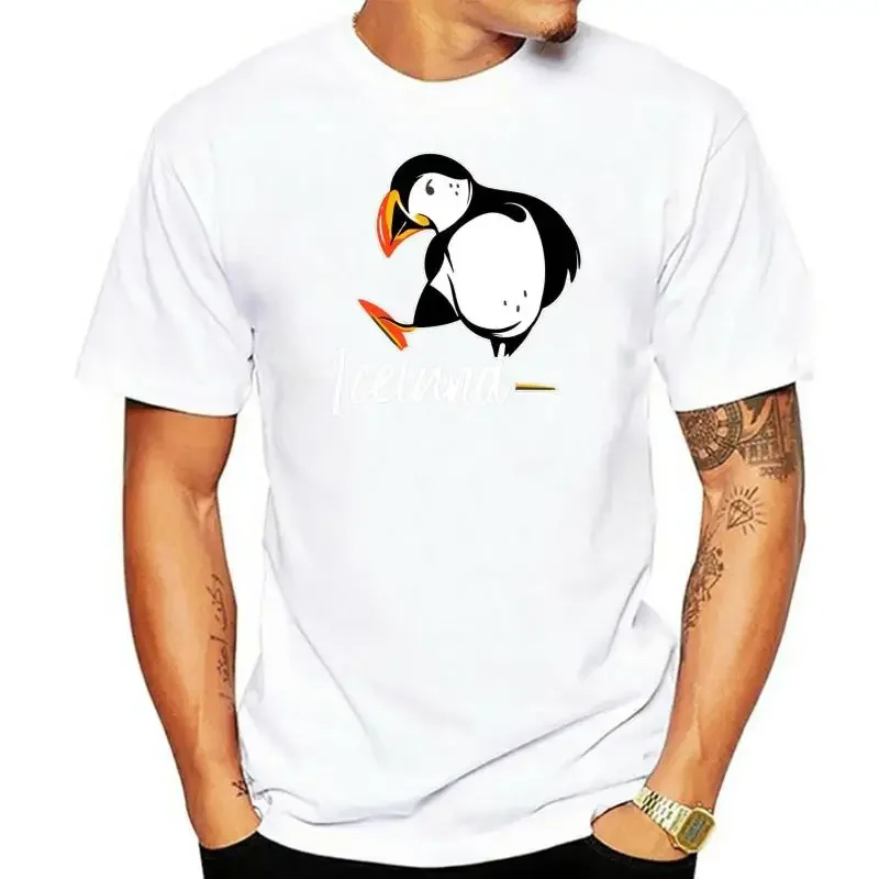 Iceland Shirt With Puffin Bird T-Shirt For Men, Color Black Navy, Size S-5Xl Harajuku Tee Shirt anime clothes streetwear COTTON