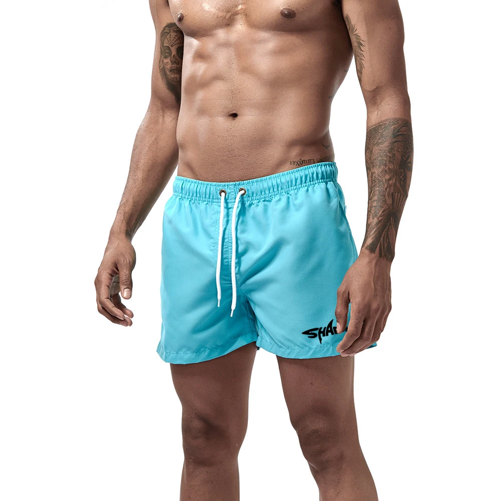 Shark Printed Swim Trunks Casual Swim Shorts Quick Dry Beach Shorts for Men Swimming Surfing Beach Pool Party Summer 12 Colors
