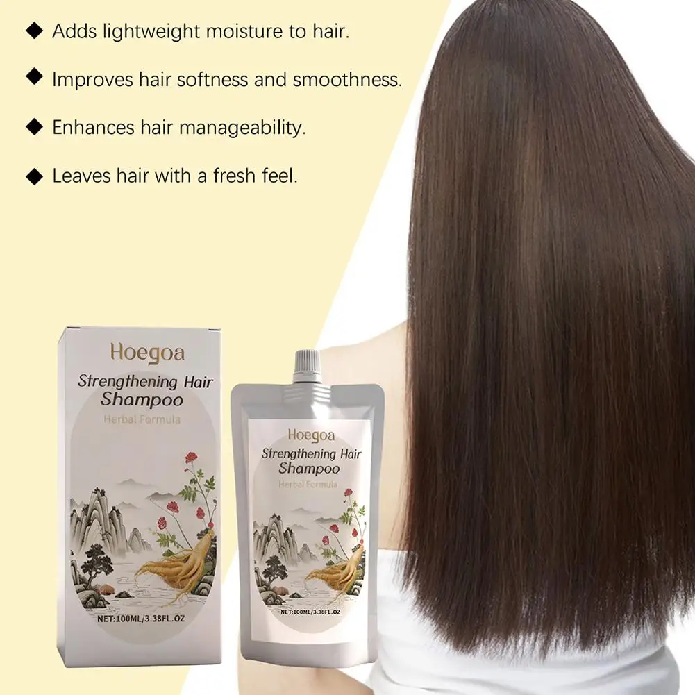 

100ml Hoegoa Strengthening Hair Shampoo Herbal Formula Ginseng Nourished Healthy Extracts Rosemary Aloe Ginger Scalp Hair w P7B9