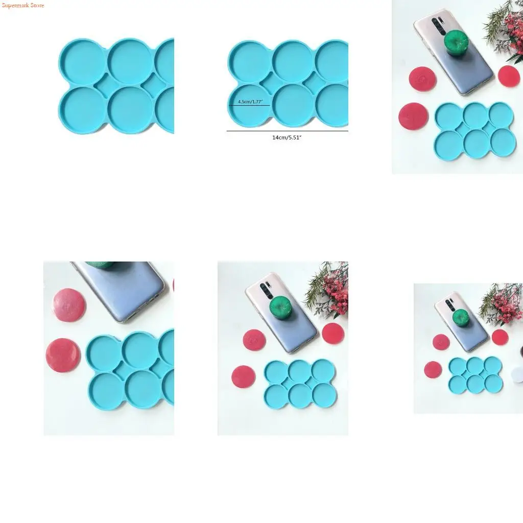 

Q5WE Round Resin Silicone Molds DIY Pink Epoxy Resin Cup Mat Mold Ornaments