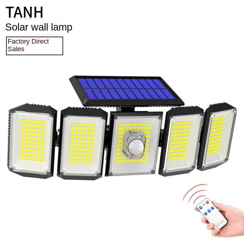 

New Outdoor Waterproof Solar Wall Lamp Garden Villa Human Induction Garden Light Led Rotating 5 Mini Small Street Light