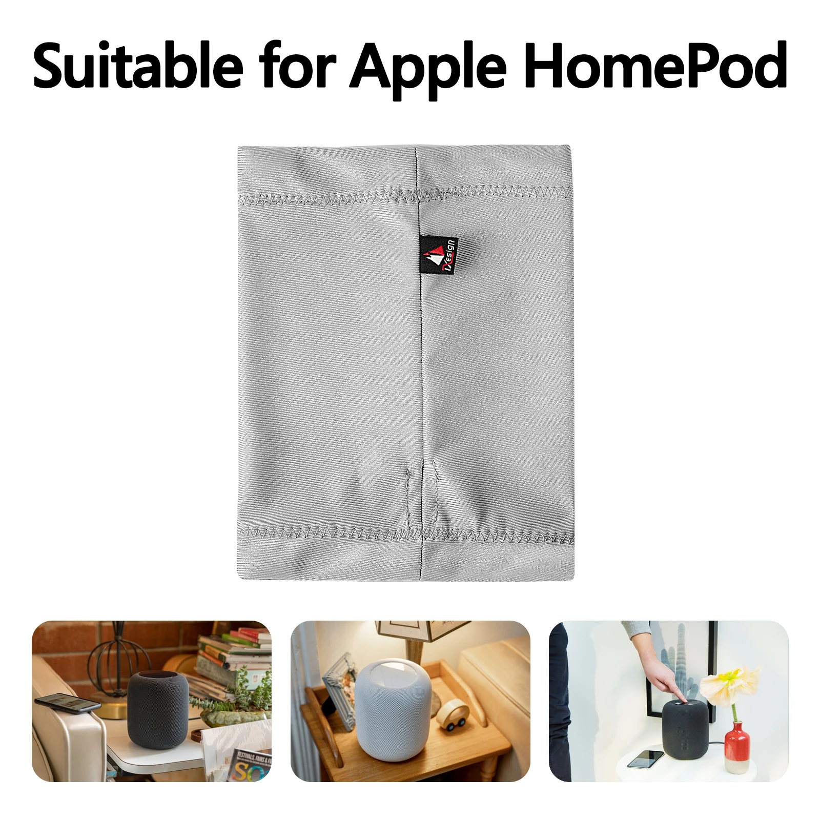 Geekria-funda de Lycra para altavoz inteligente, cubierta antipolvo para Apple HomePod 2/1