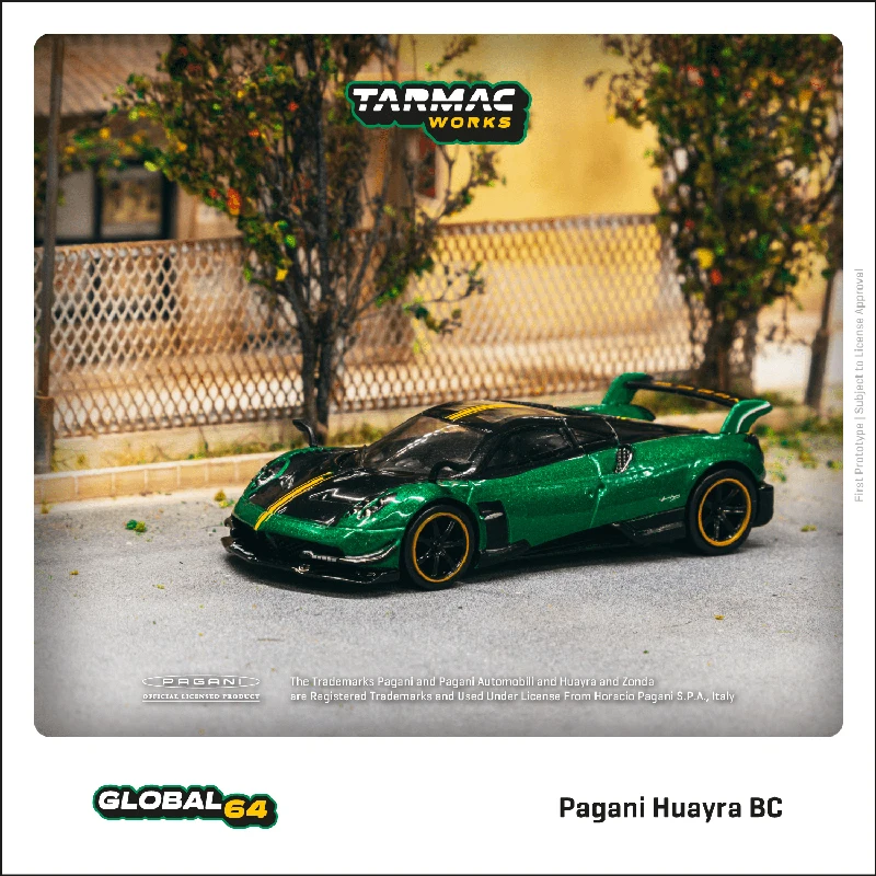 Tarmac Works TW 1/64 Pagani Huayra BC Green Die-cast Alloy Car Model Collection Display Gift