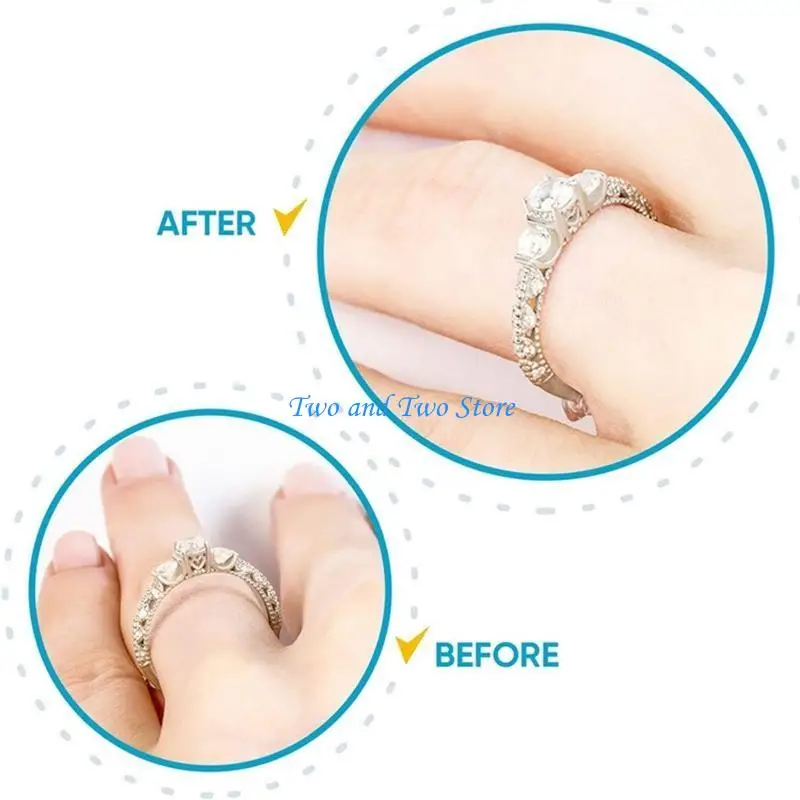 HX6F 16Pieces/set Invisible Ring Size Adjuster for Loose Rings Ring Adjuster Smaller