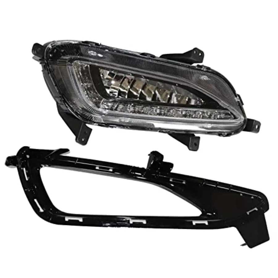 2 قطعة النهار تشغيل LED DRL أضواء الضباب مع غطاء المصباح الأسود لشركة هيونداي توكسون 2016 2017 تحسين الرؤية والحديثة أست #5