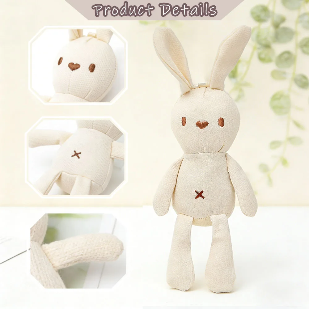 12PCS Stuffed Bunny Bulk 7.87 Inch Small Plush Rabbit Doll Knitted Waffle Fabric Bunny Soft Cotton Animal Toy for Party Favor