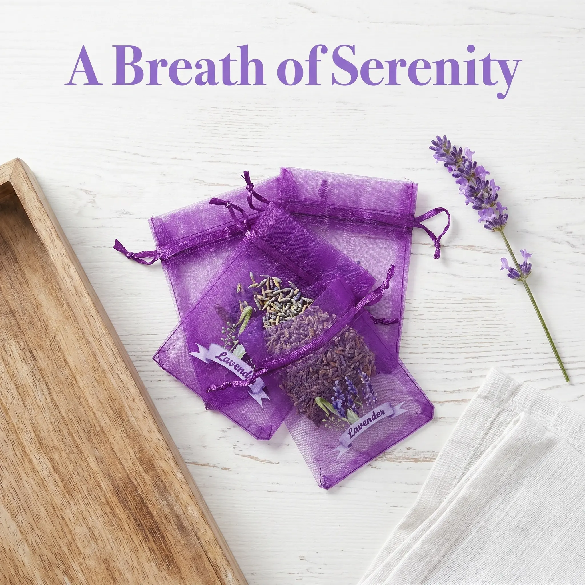 20Pcs Lavender Sachet Bags Multipurpose Drawstring Mesh Pouches for Dried Lavender Rose Petals Wardrobe and Closet Storage