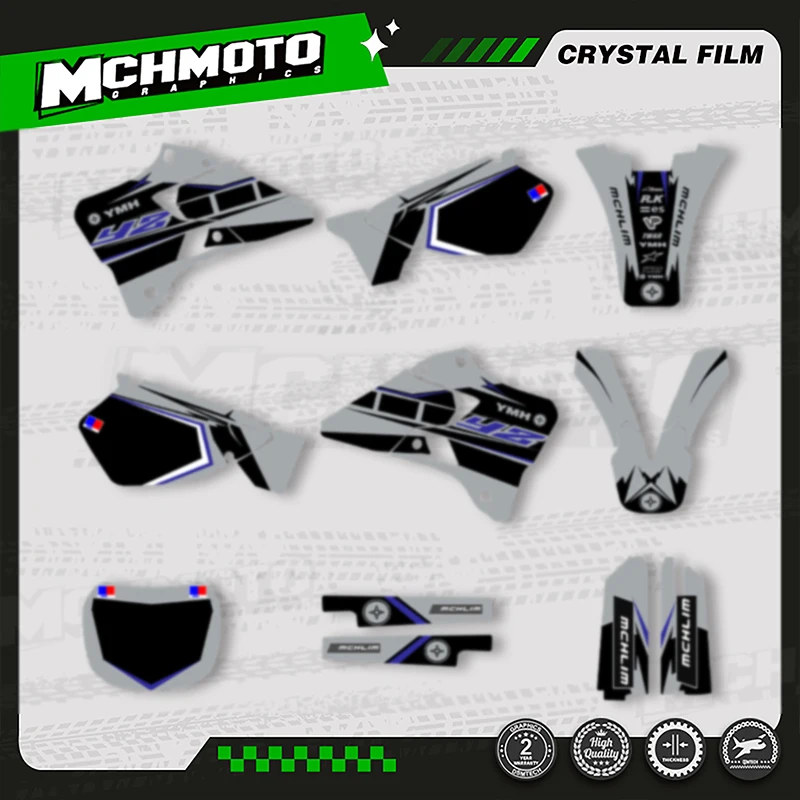 

MCHMFG Motocycle Graphics Background Decal Stickers Kits For YAMAHA YZ250 YZ 125 250 1996-2001 YZ125 Number Name Custom