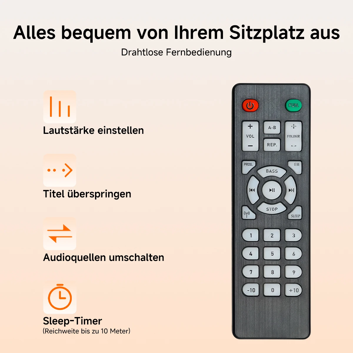 RETEKESS TR642 Multifunktionales Bluetooth-Radio CD AM FM Boombox Kassettenrekorder USB TF AUX Tragbarer CD-Player für Zuhause Geschenke – Detail 6