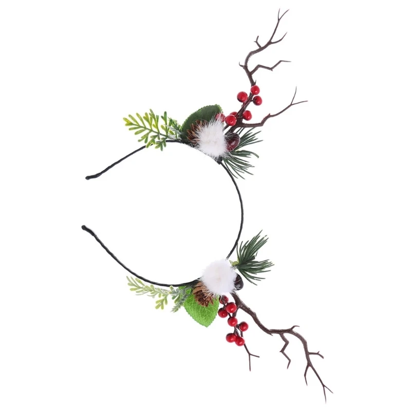 

Christmas Party Headband Tree Branch Antler Hair Hoop for Adult Teens F3MD