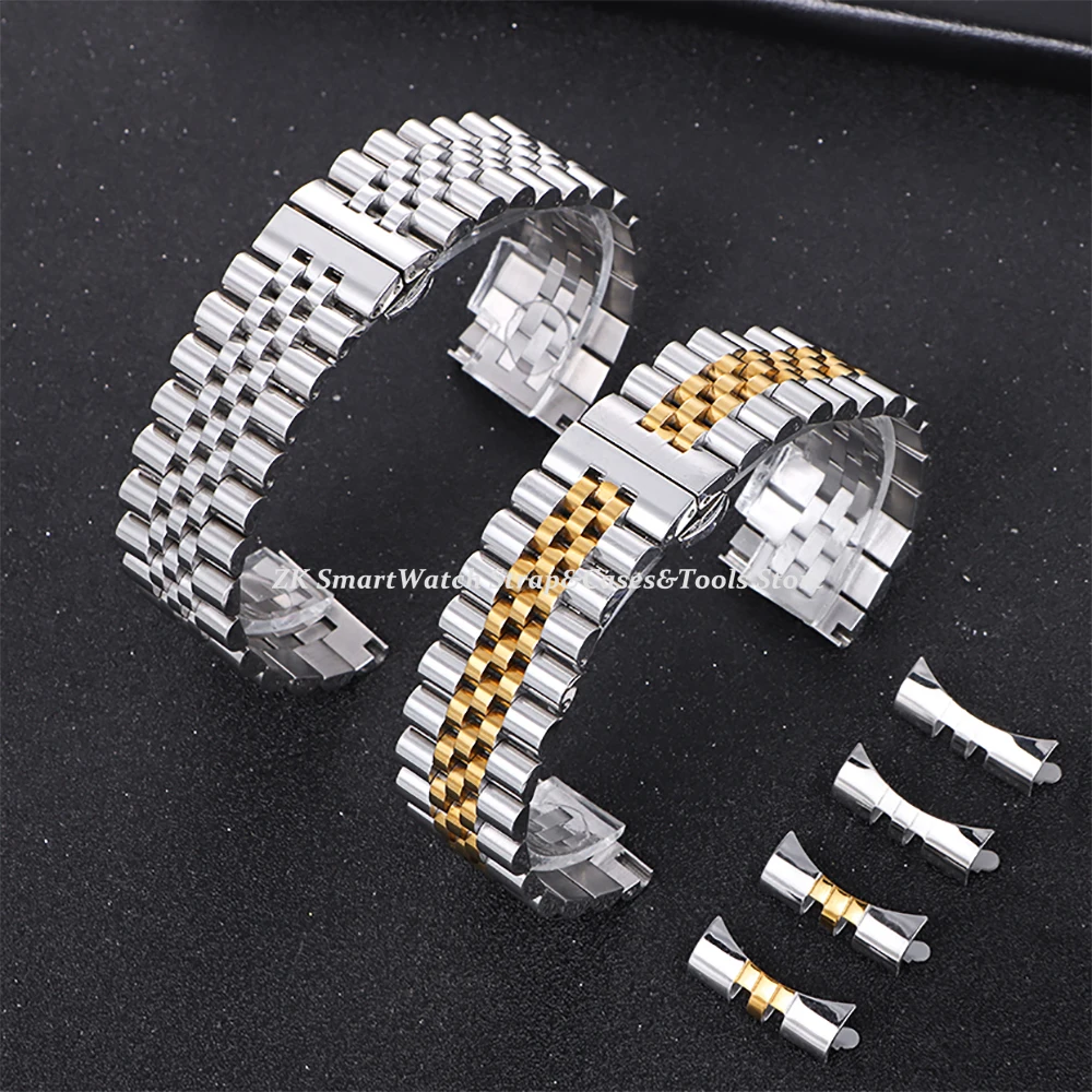 Stainless Steel Watch Strap for Omega Curved End Bracelet Metal Wristband 18mm 20mm 22mm Band Women Bracelet Watch Accessories