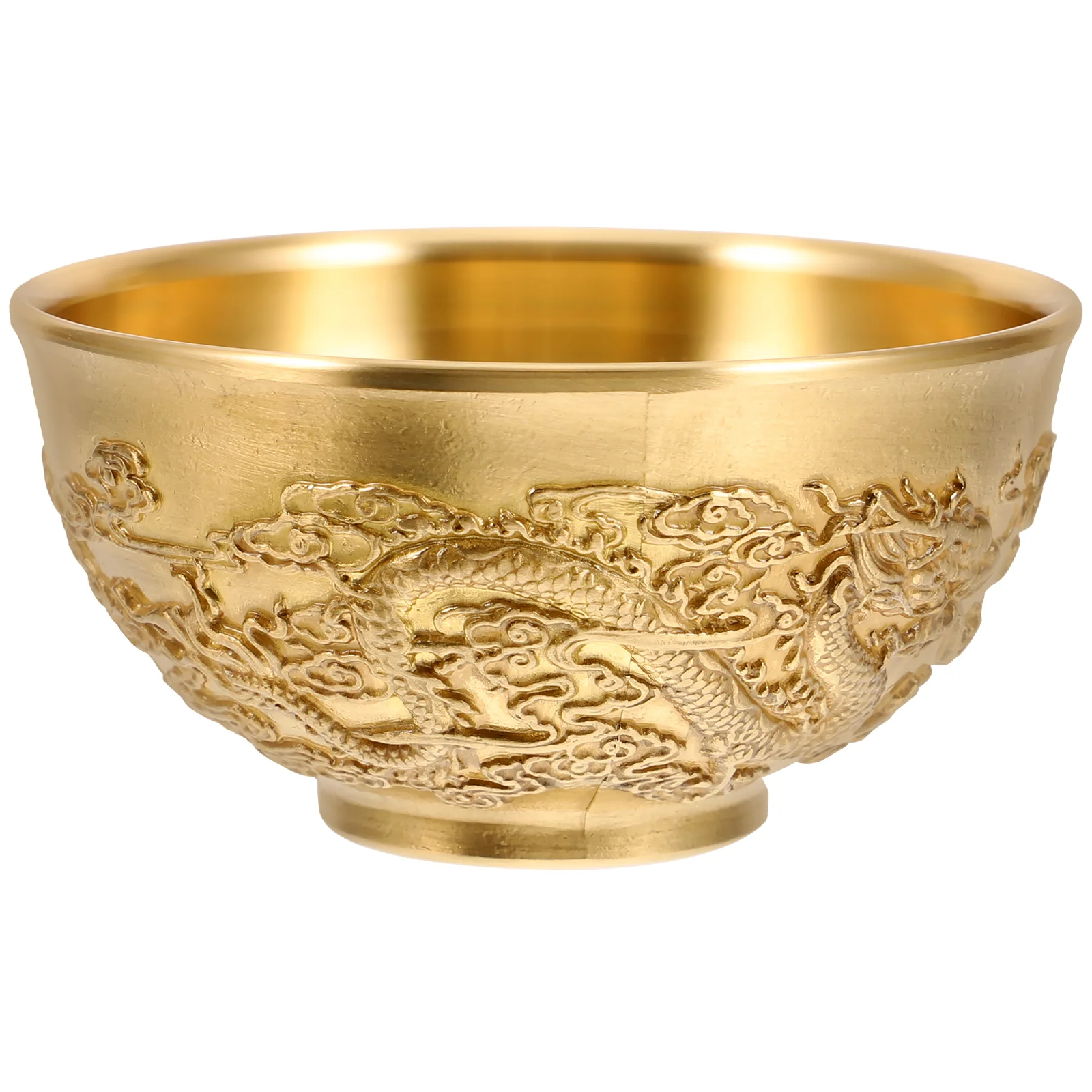 

Lucky Bowl Treasure Desktop Decoration Wealth Golden Tone Brass Basin