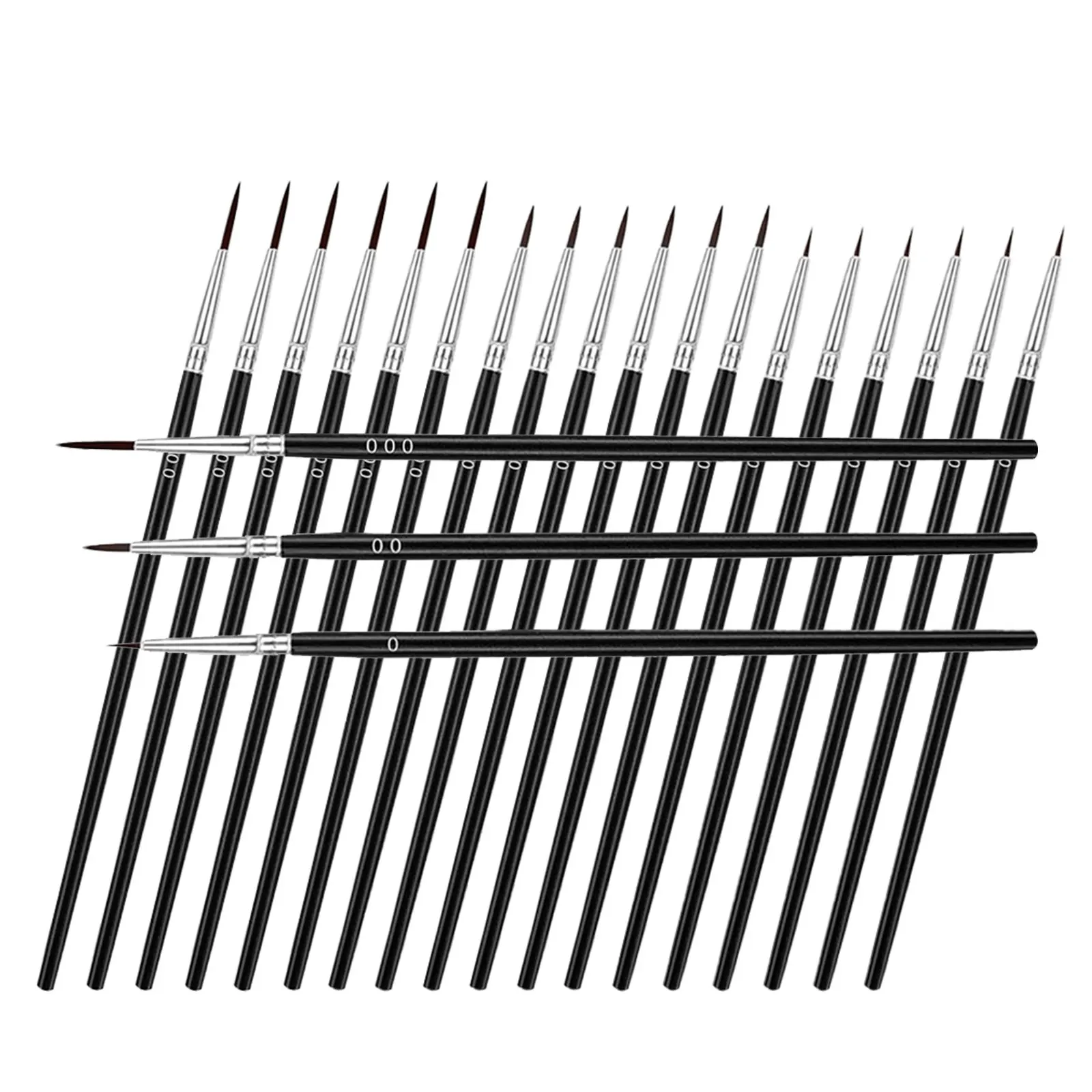 30Pcs Miniature Detail Paint Brush Set Lightweight Compact Art Brushes for Beginners Professionals Watercolor Acrylic Oil