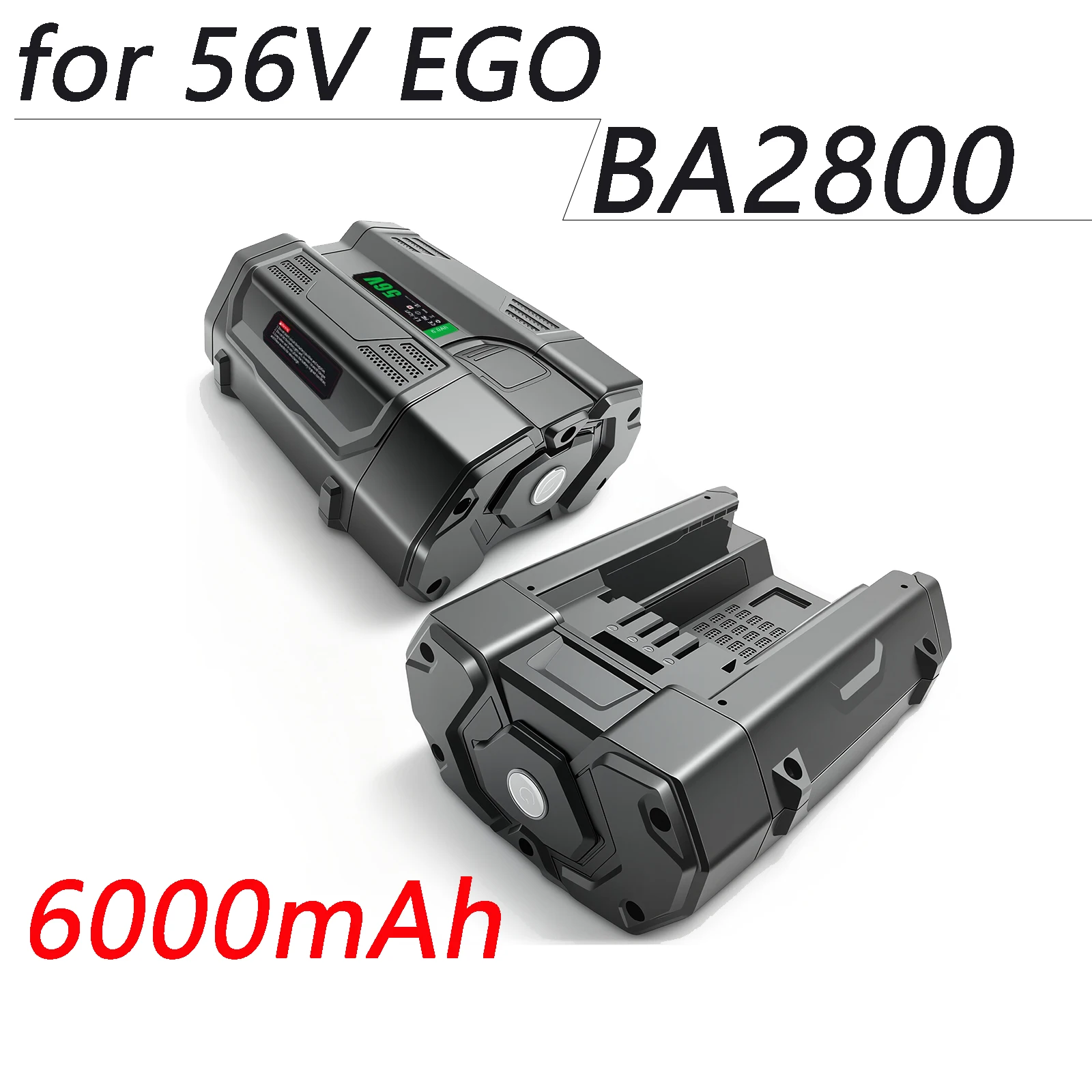 

Replacement EGO 56V battery, compatible with lawn mowers, cordless chainsaws, blowers, 6000mAh BA2800 BA2800T BA4200 BA4200T