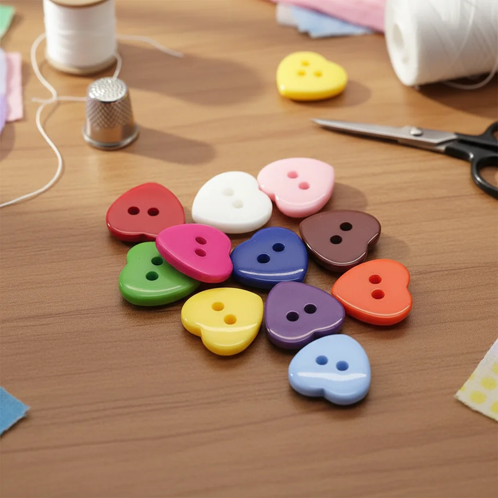 100PCS Random Mixed Decorative Buttons Lovely Conveyance Double Holes Mix Sewing Wooden Plastic Buttons Flatblck Scrapbooking