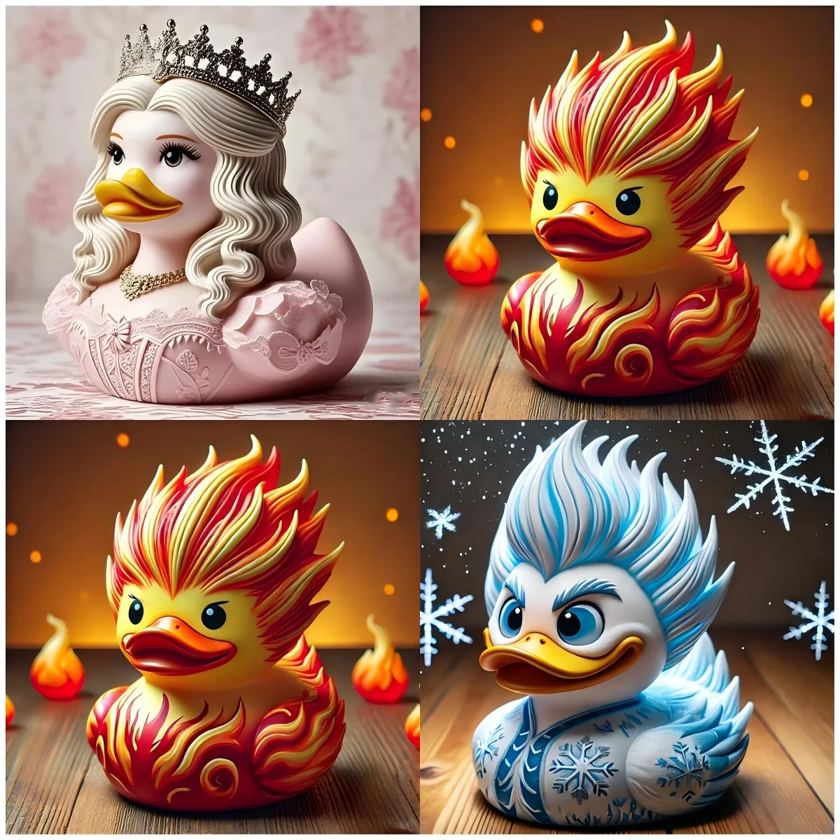 Funny Duck Resin Statue Princess Ice Turkey Duck Design Party Table Art Craft Decor Gift